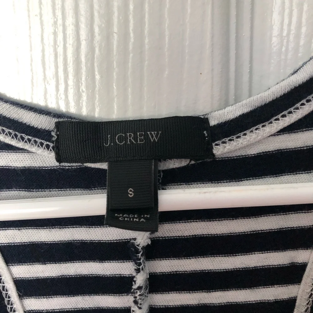 J Crew Navy & White Nautical Striped Racerback Tank Dress Size Small